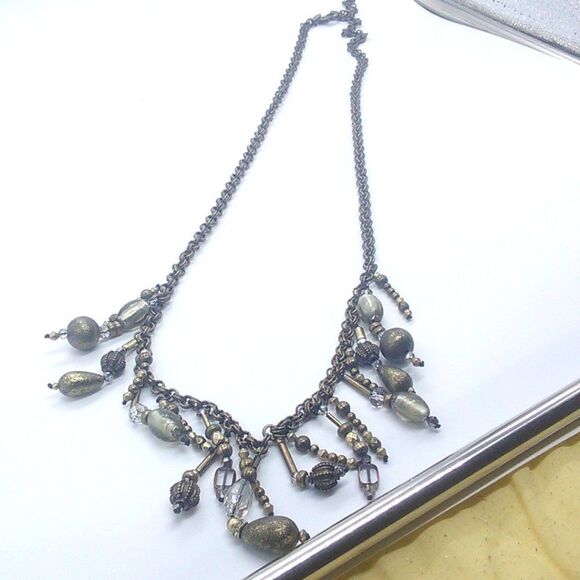 Chico's Antiqued Bronze Tone Statement Necklace - Picture 10 of 10